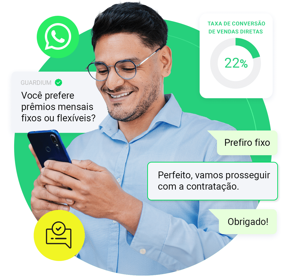 ServiÃ§o de vendas pelo WhatsApp para grandes empresas.