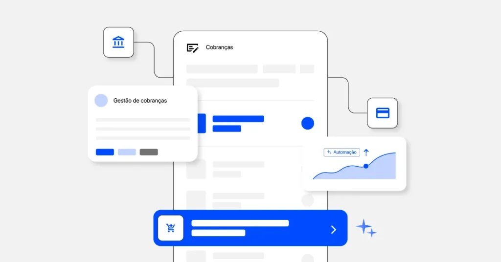 Interface do WhatsApp exibindo um fluxo de cobrança automatizada com inteligência artificial.