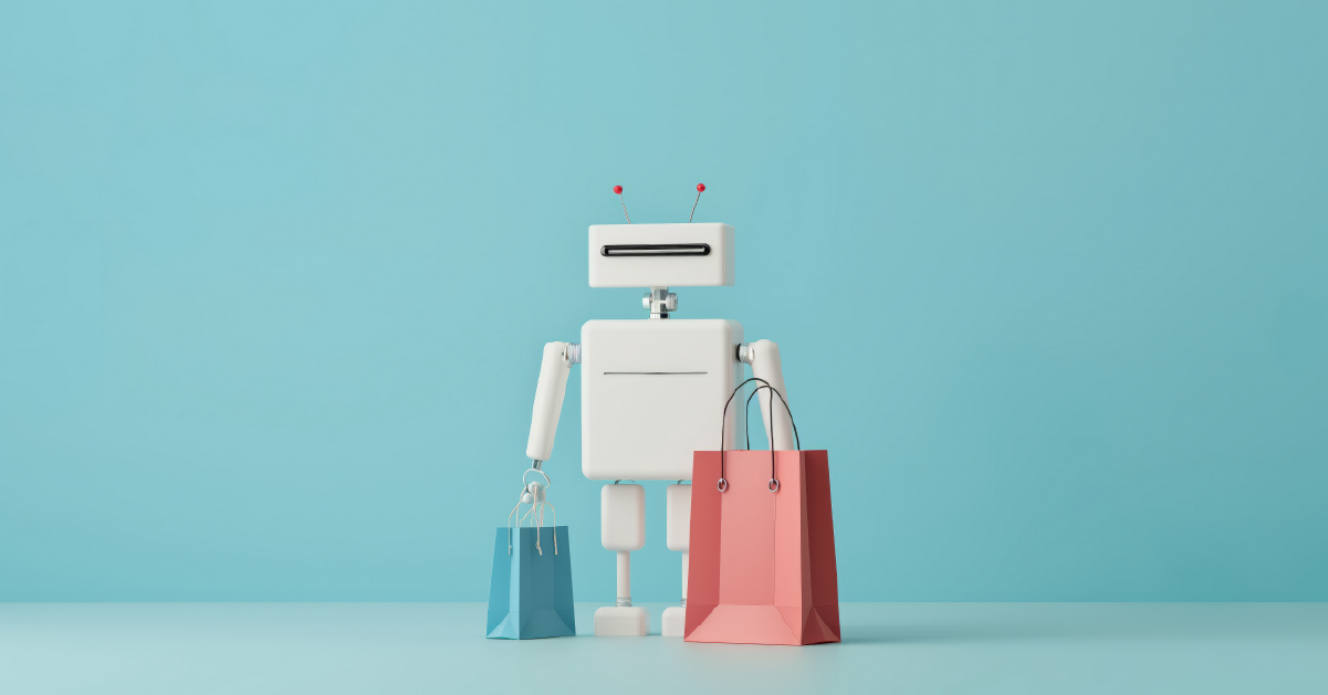 Agente de IA realizando compras autónomas, ilustrando el impacto del Agentic Commerce y la evolución de los catálogos en WhatsApp.