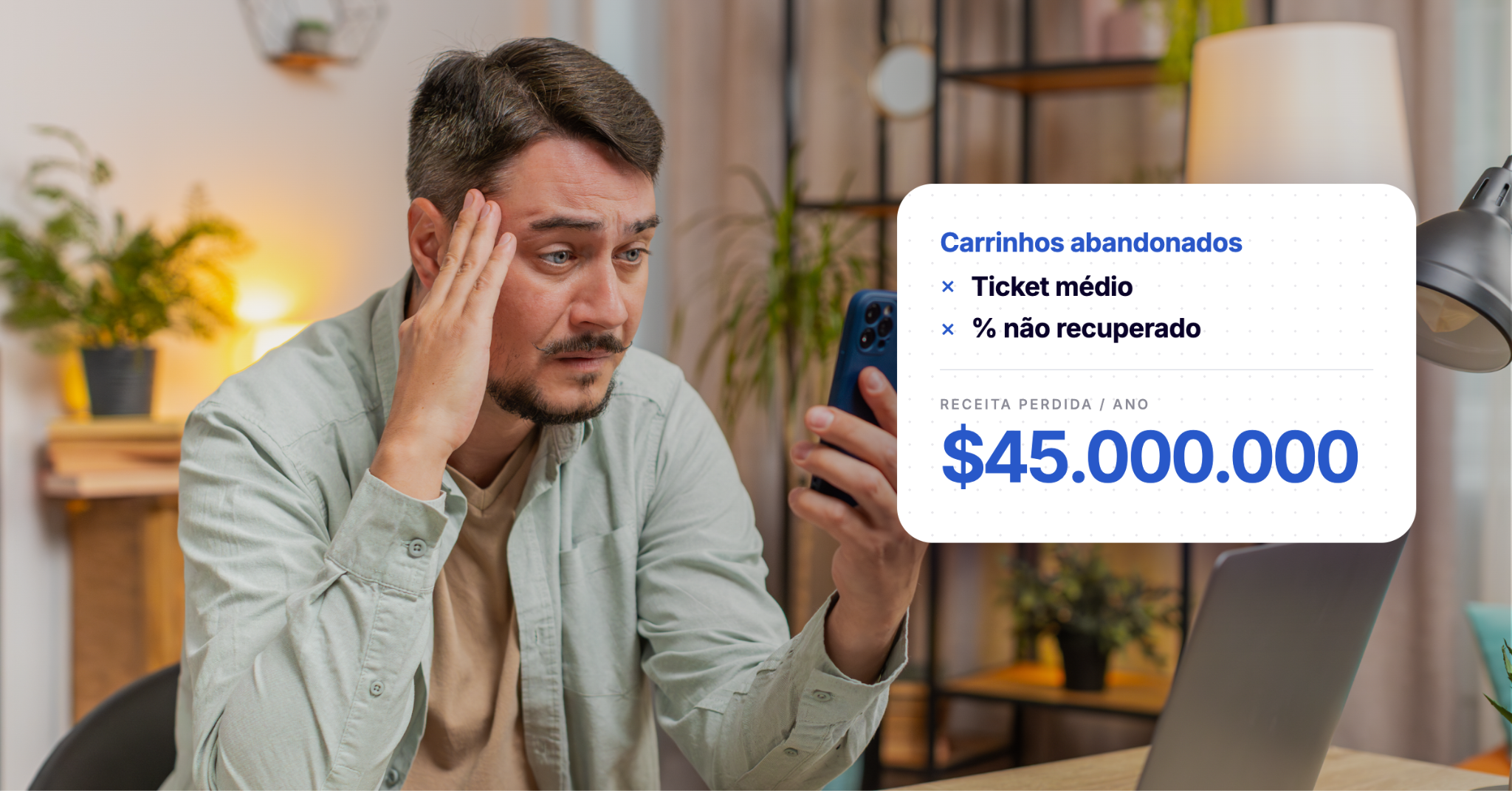 Calculadora de carrinho abandonado para saber quanto revenue seu eCommerce perde sem recuperação automatizada